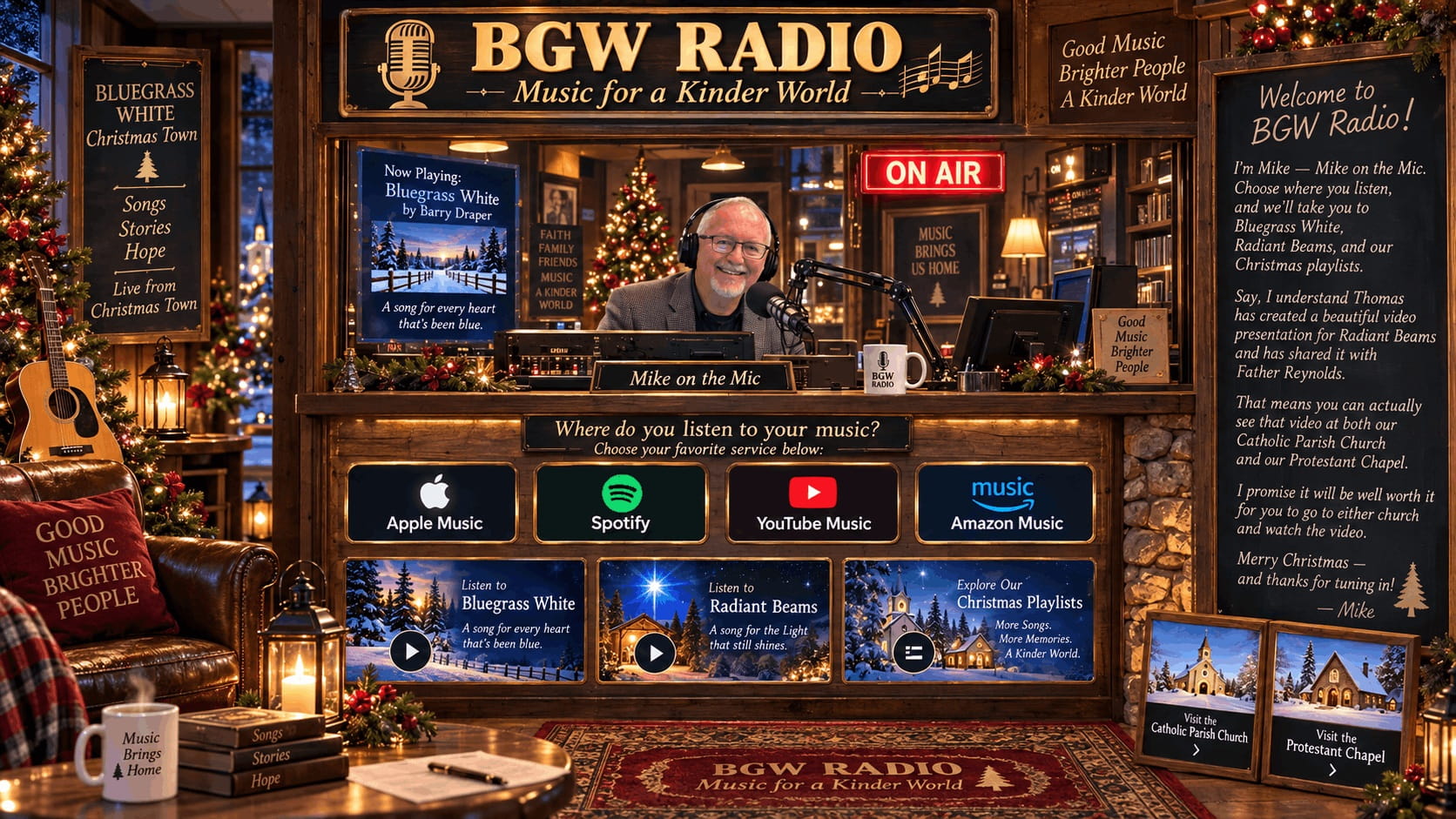 Inside the WBGW-FM Radio Station